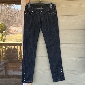 Elisabetta Franchi for Celyn B Low Rise Jeans with Snaps at Ankle - Rare!